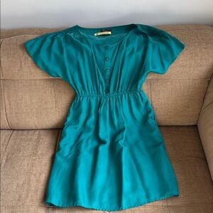 Teal Button-Down Dress - Fei